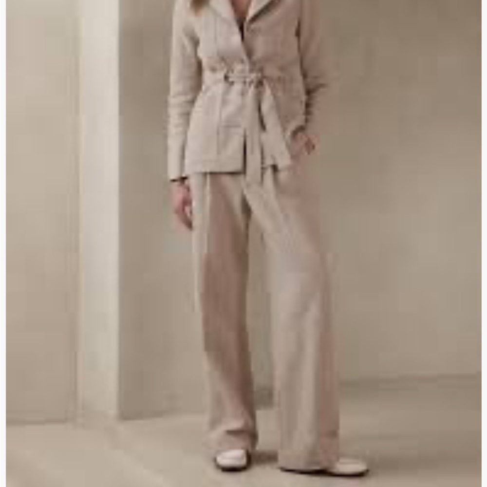Banana Republic Norfolk linen cotton wide leg trouser fully lined (not BR outlet - Picture 2 of 12